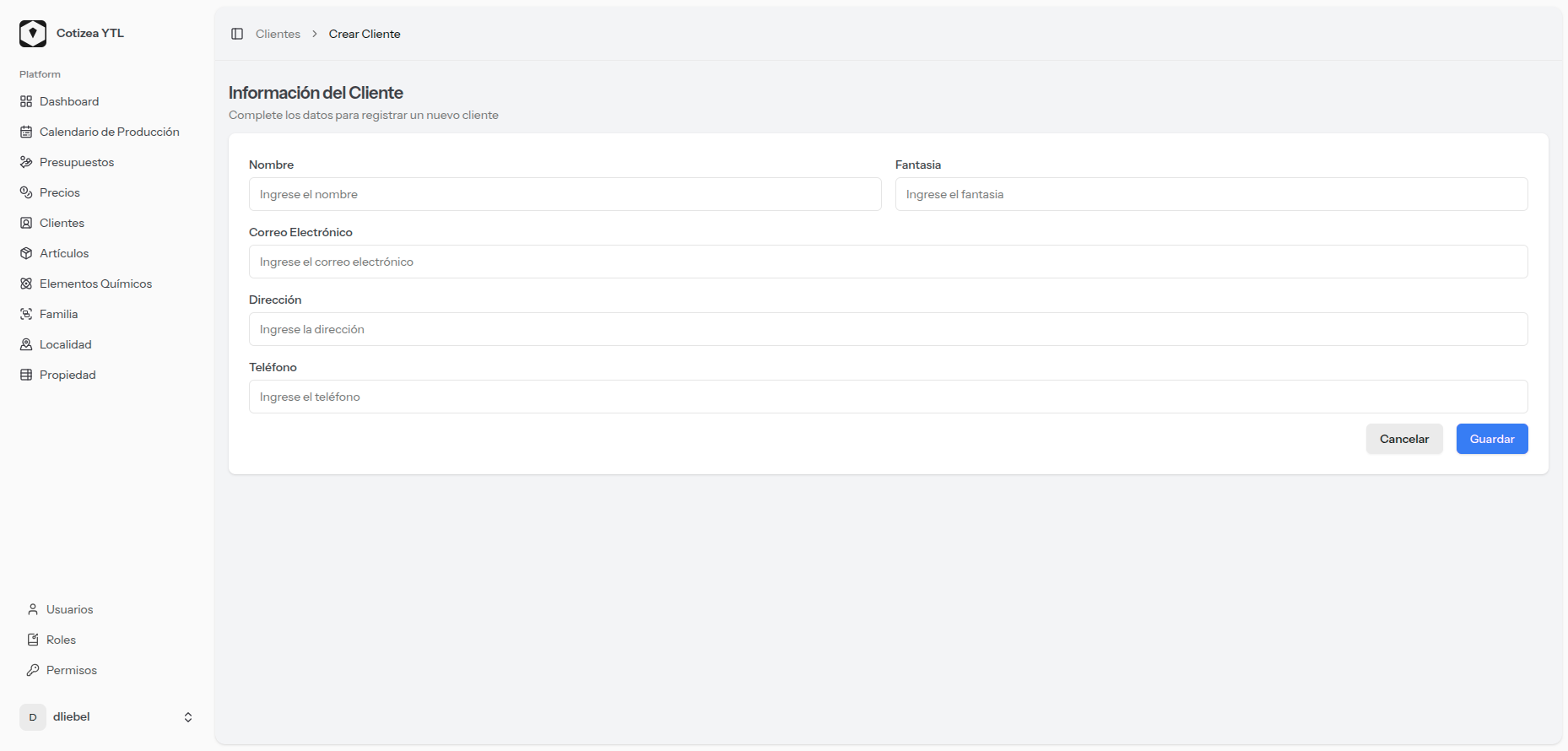 Pantalla de recuperación de contraseña